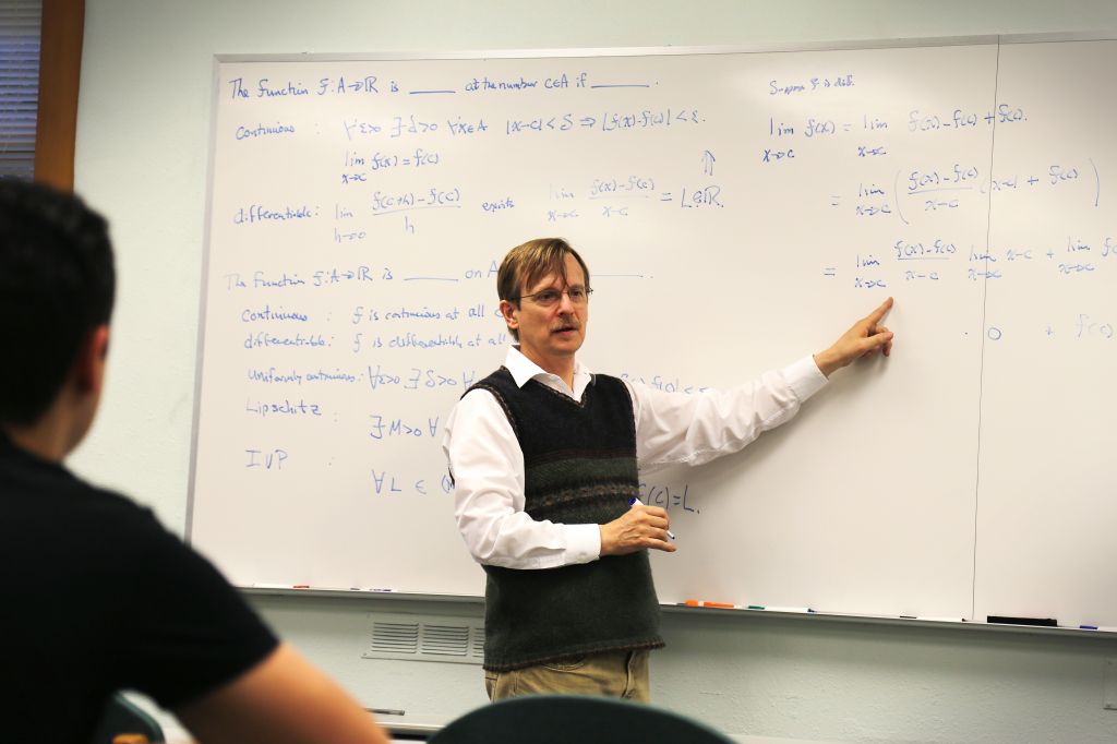 Mathematics professor David Housman teaching at Goshen College