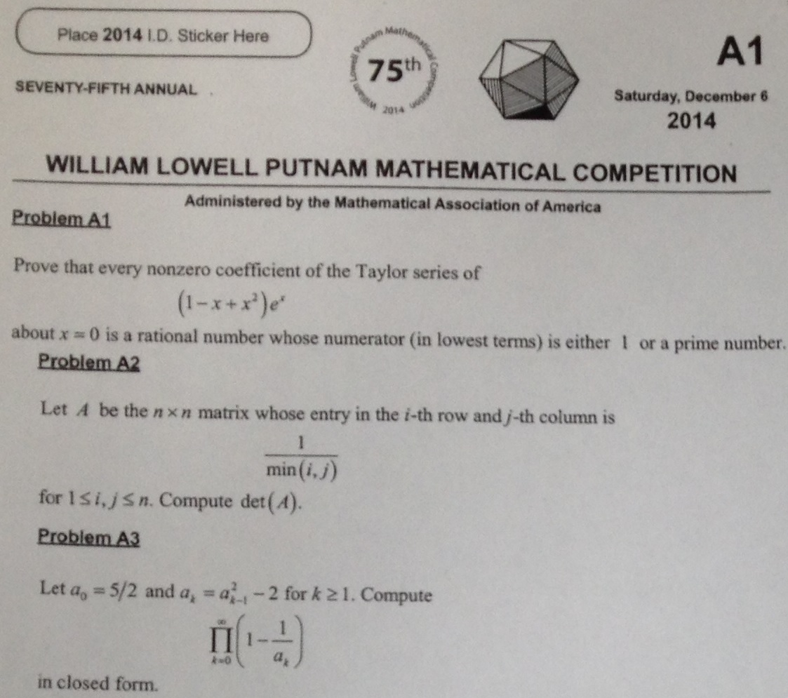 Putnam Competition Goshen College