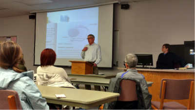 Professor presenting to a class