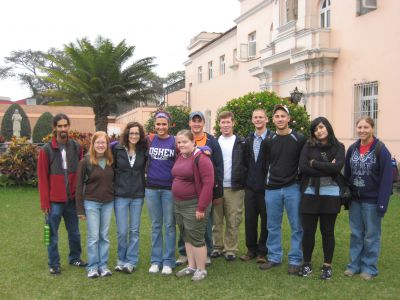 Outside of the building where we'll be attending lectures and classes