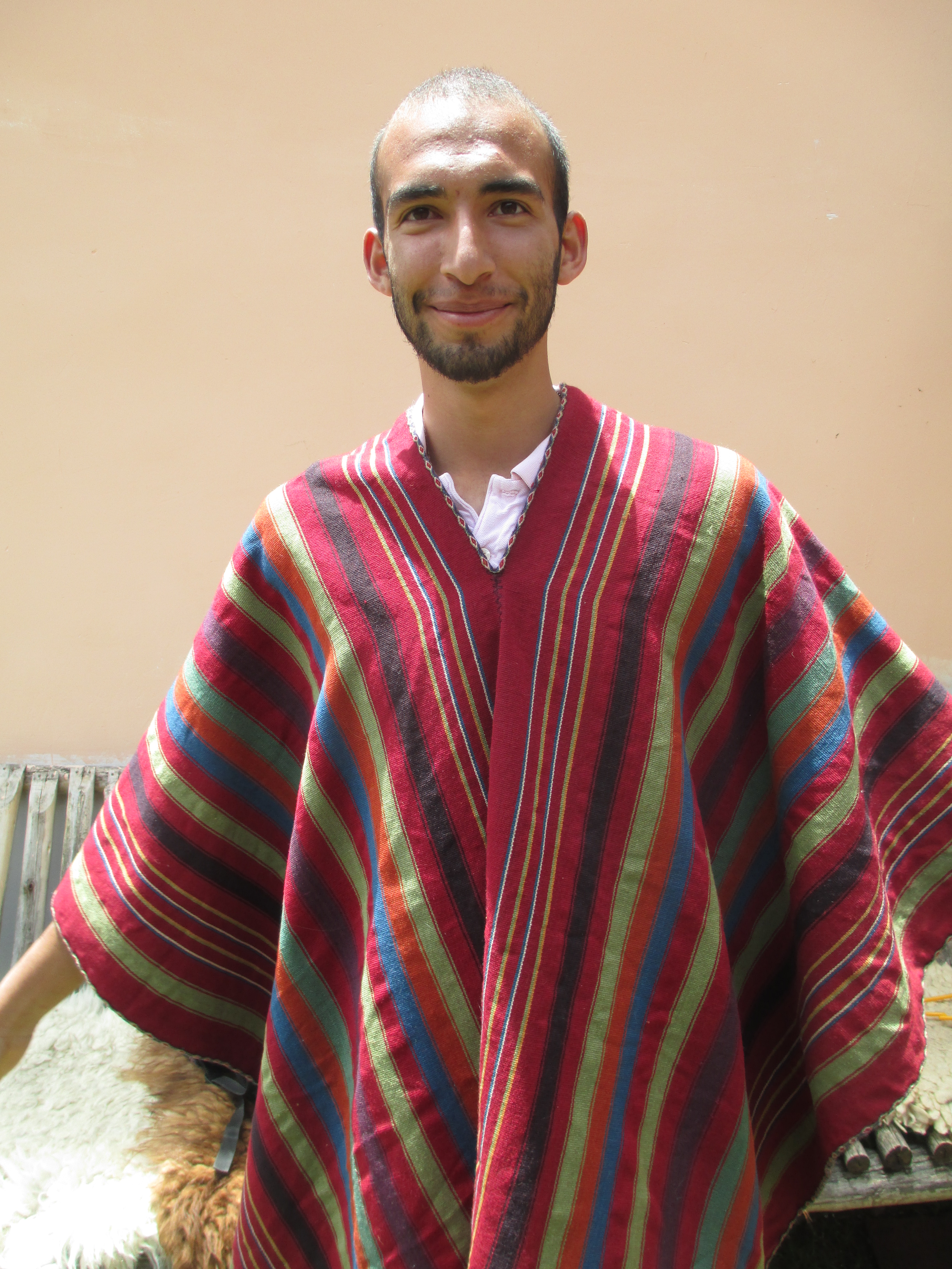 Trying on a poncho | Peru SST | Goshen College