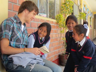 Stephen with some of his students