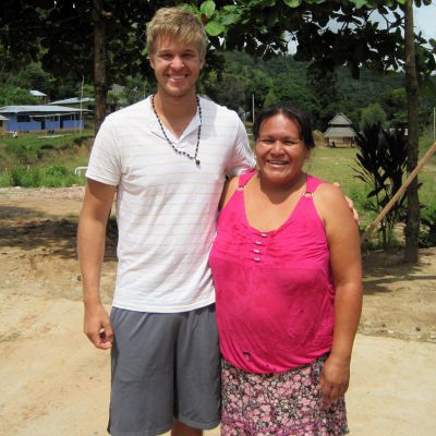Derek with his host mother, Irma Caleb Samaniego. She is the oldest daughter of Dean's host mother.