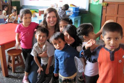 Maria in the pre-school classroom.