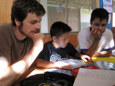 Neal helps with homework.