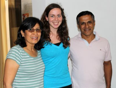 April with her Chancay host parents, Hortencia and Jan Dulanto Paniagua.