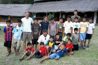 Jackson, Neal and Willy pose for a photo with the Kimo boys.