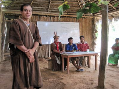 The community meeting was led by these elders.