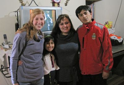 Natalie with her host family in Tarma: Isabel, Yadira and Abraham Banon.