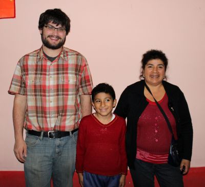 Jonathan with his host mother, Nieves Bautista Gomez, and his host brother, Javier. 