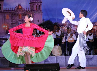 Dancers performing La Marinera, Peru's national dance.