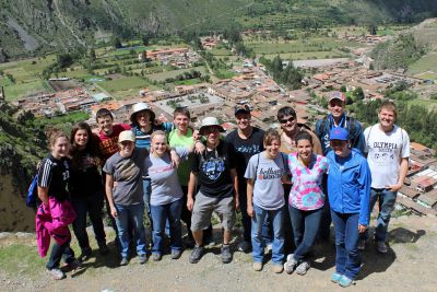 A group photo high above Ollantaytambo.