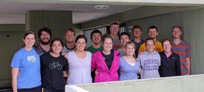 Students pause for a group photo before heading off for a free afternoon in Lima.