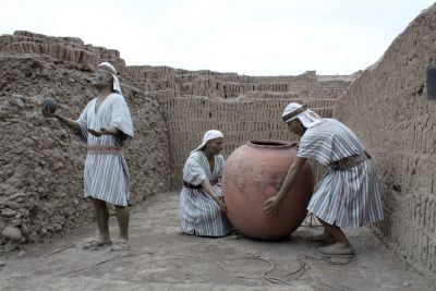 Figures show the practice of smashing a ceremonial pot to inaugurate a new structure.