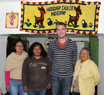 Matt with members of his host family, including host mother, Rocio.