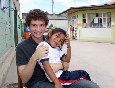 Brody and a friend at Jardín de Ninos Los Jazmines preschool.