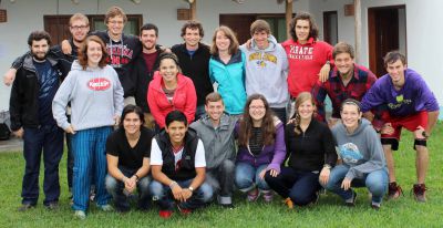 The Peru SST unit for Summer 2014 is shown several hours before their departure from Lima, Peru on July 27. They are (front row, left to right): Derek Schwartz, Alejandro Genis, Stefan Baumgartner, Miranda Earnhart, Emma Caskey, Jaime Stack, and (second row) Sierra Wheeler, Edith Fraire, Michael Darby and Joel Yoder and (back row) Andrew Leaman, Matt Wimmer, Derek Swartzendruber, Brian Sutter, Brody Thomas, Leah Amstutz, Tim Lehman and Lucas Harnish.
