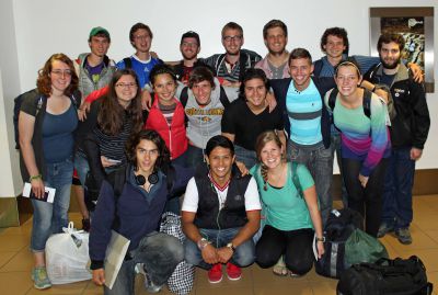 The Excellent 18 (minus Leah, who left early to visit relatives in Paraguay) gather for a final group photo on July 27, 2014.