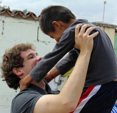 Student lifts a student.