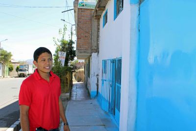 Alejandro outside a clinic where he provided service.