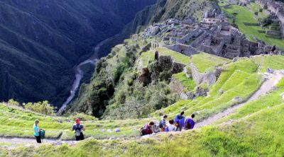 Hiking back to the village.