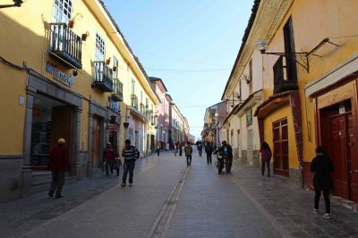 A colorful street in Ayacucho.