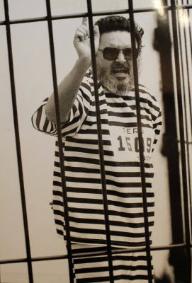 Abimael Guzman, the leader of the Shining Path terrorist group, was captured by police on Sept. 12, 1992. Twelve days later, Guzman was forced to dress in a striped prison uniform and put on display for the news media in a large metal cage. He remained defiant.