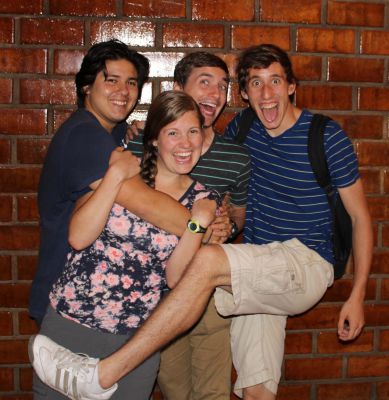 Derek, Emma, Stefan and Tim pose for a group photo in their own unique ways.