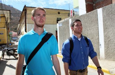 Matt and Brian are serving at a school in Tarma.