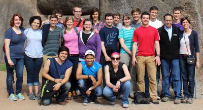 Peru SST Co-Directors for 2013-2014 Richard R. Aguirre and Judy Weaver with the Summer unit: (front row) Derek Peter, Alejandro, Jaime and (middle row) Sierra, Edith, Stefan, Emma, Miranda, Andrew, Leah, and Brian and (back row) Brody, Matt, Lucas, Tim, Michael, Derek William and Joel.