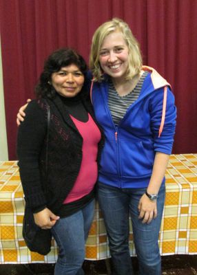 Abby with her host mother.