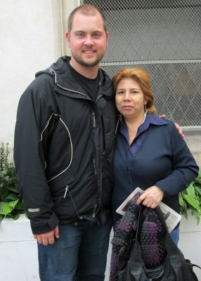 Bryan with his host mom, Luisa.