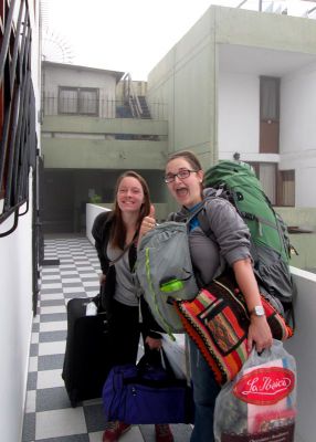 Elizabeth and Courtney arrived at Casa Goshen around 6 a.m., following a long bus ride from Arequipa.