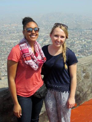 Asia and Kate at Cerro San Cristobal overlooking the city of Lima.