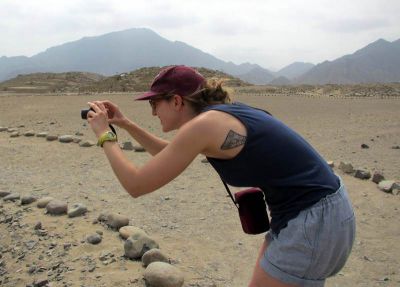 Anna as photographer, in Caral.