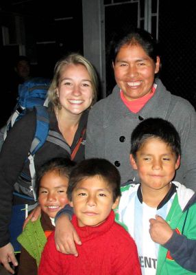 Hayley with his host family in Lucre.