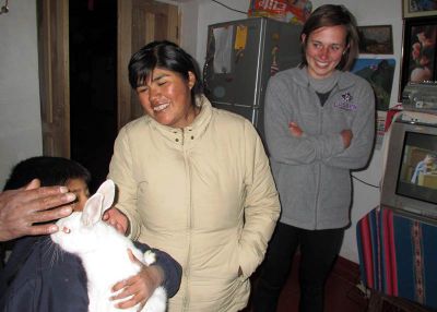 Irene with her host mother, Gloria and her host brother, .