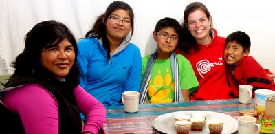 After desert with Emily's host mother and 3 siblings, Yadeli, Johan, y Jonathon.