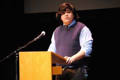 Jacob Putnam speaks at 2013 C. Henry Smith Oratorical Contest