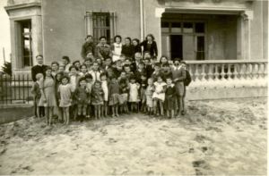 A group photo from the children’s home in Canet Plage, located on the Mediterranean Sea. The children’s center became a safe haven for the children of Spanish refugees as well as for Jewish children, many of whom were smuggled out of the nearby internment camp of Rivesaltes.