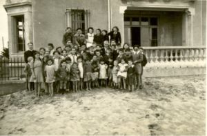 A group photo from the children’s home in Canet Plage, located on the Mediterranean Sea. The children’s center became a safe haven for the children of Spanish refugees as well as for Jewish children, many of whom were smuggled out of the nearby internment camp of Rivesaltes. 