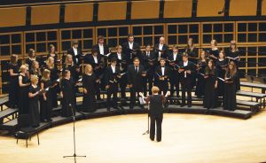 The high school Sommo Voci choir performs during a fall 2013 Community School of the Arts showcase concert. 