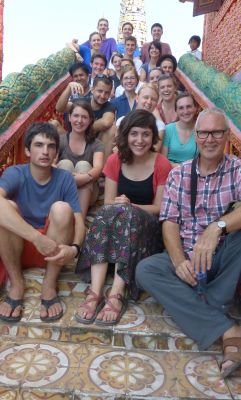 Kieth Graber Miller bottom right) will lead the new S2T2 program. He is pictured here with the 2013 SST group in Cambodia.