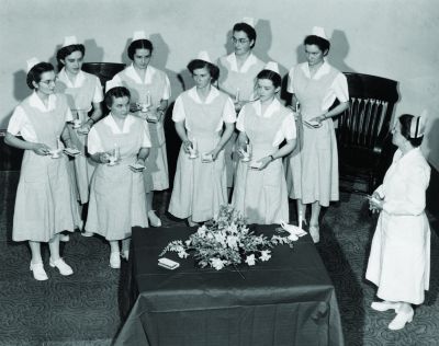 GC's first nursing class, who graduated in 1953.
