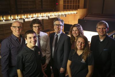 From left: David Kendall, Jake Smucker, JD Hershberger, Ira Glass, Elizabeth Destine, Carly Wyse, Kyle Hufford