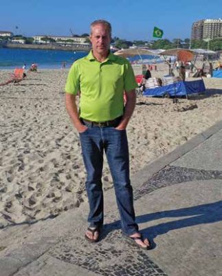 Hard work has its rewards, like taking a break from official duties on Copacabana Beach, Rio de Janeiro.