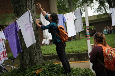 The annual Clothesline Project is a visual reminder on campus that raises awareness about sexual violence in the community. 