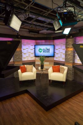 The newly-renovated Globe TV studio.