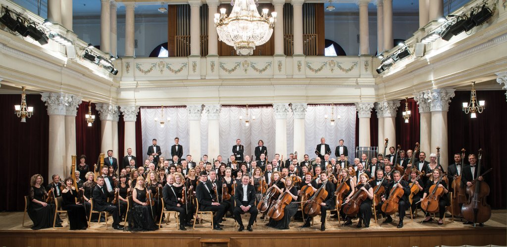 Orchestra performing on stage