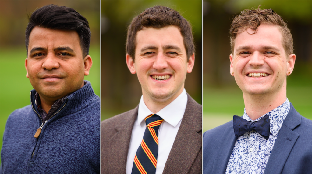 Three headshots of men